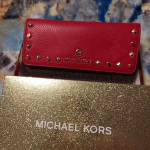 Michael Kors signature jet set charm large tri fold wallet